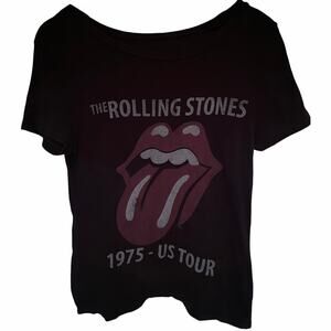 Rolling Stones 1975 US Tour Graphic Tee Womens Small